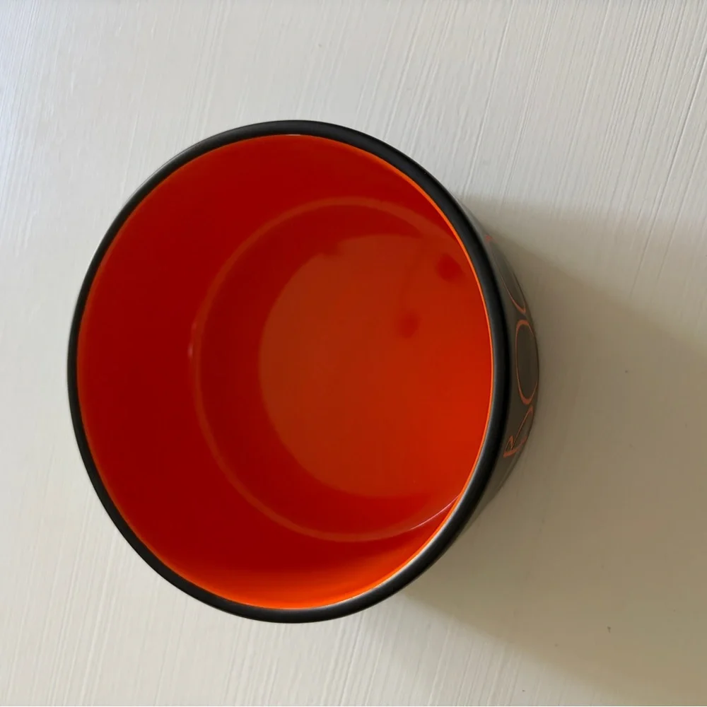 Rae Dunn small Black and Orange 'Boo' dog Bowl
